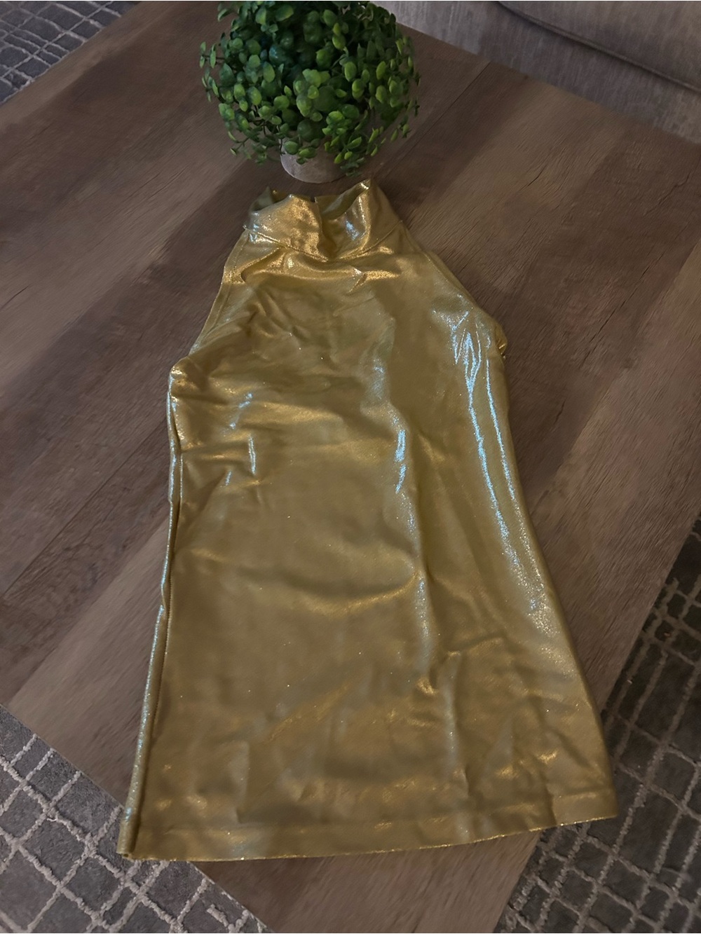 Cynthia Rowley Metallic Gold Halter Camisole